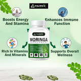 Parnik Naturals Moringa Capsules 60 – Ayurvedic Vegan Herbal Supplement for Immunity, Energy, Detox & Weight Loss