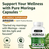 Parnik Naturals Moringa Capsules 60 – Ayurvedic Vegan Herbal Supplement for Immunity, Energy, Detox & Weight Loss