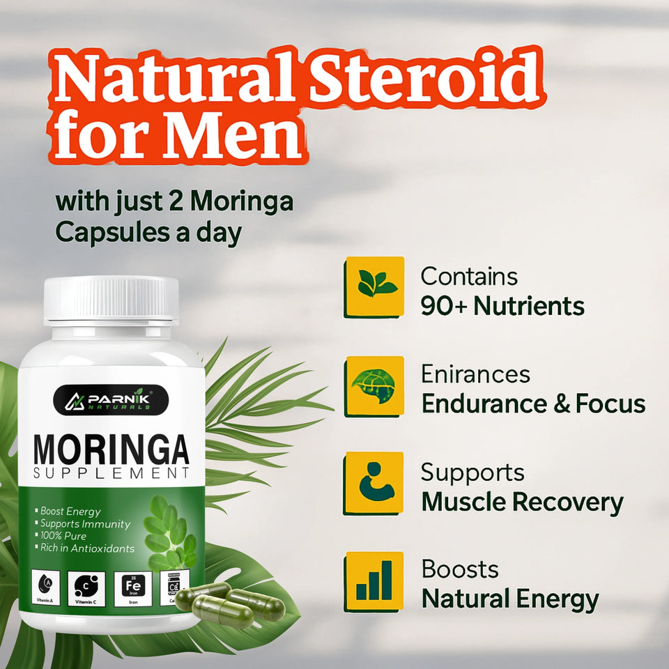 Parnik Naturals Moringa Capsules 60 – Ayurvedic Vegan Herbal Supplement for Immunity, Energy, Detox & Weight Loss