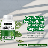 Parnik Naturals Moringa Capsules 60 – Ayurvedic Vegan Herbal Supplement for Immunity, Energy, Detox & Weight Loss