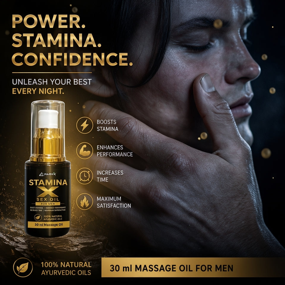 Parnik Naturals Stamina X Oil for Men – Premium Ayurvedic Herbal Massage Oil for Daily Wellness & Relaxation | Natural Formula | 30ml