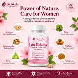 BioVeda Health Fem Balance – Natural Women's Wellness Support for Hormonal Balance, Energy &amp; Daily Vitality