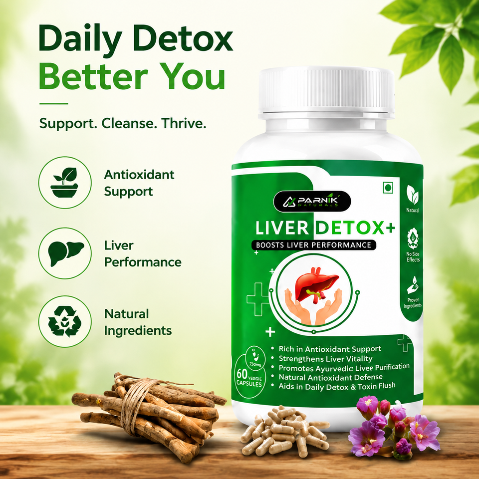 Parnik Naturals Liver Detox + Capsules – 60 Count | Ayurvedic Cleanse for Fatty Liver, Detox & Toxin Removal