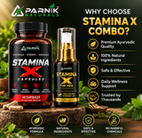 Parnik Naturals Stamina X Wellness Combo for Men | Ayurvedic-Inspired Herbal Capsules & 30ml Massage Oil | Daily Herbal Wellness Routine