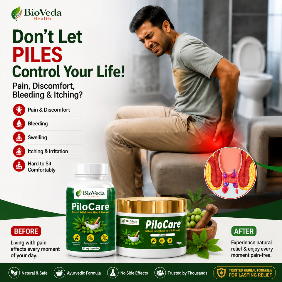 BioVeda Health PiloCare Combo Pack – Ayurvedic Wellness Support for Anal Comfort & Daily Care