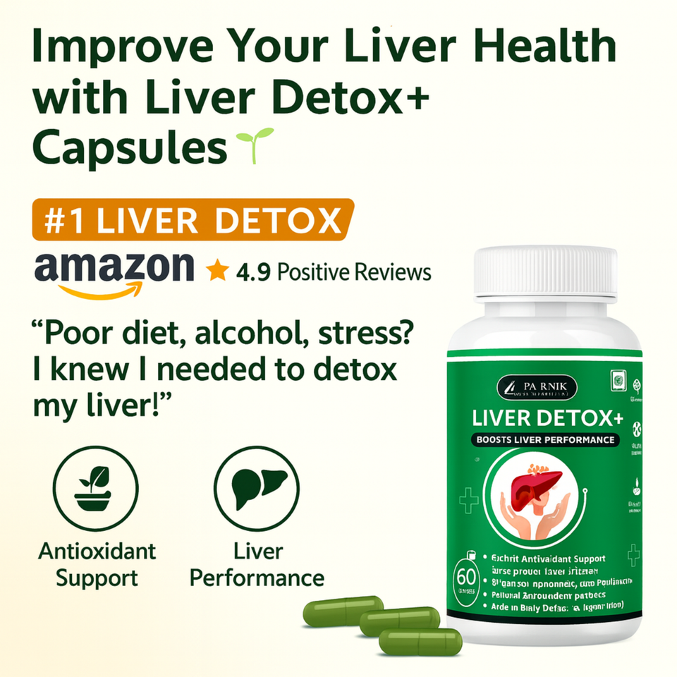 Parnik Naturals Liver Detox+ | Ayurvedic Liver Cleanse & Detox Support – 60 Capsules