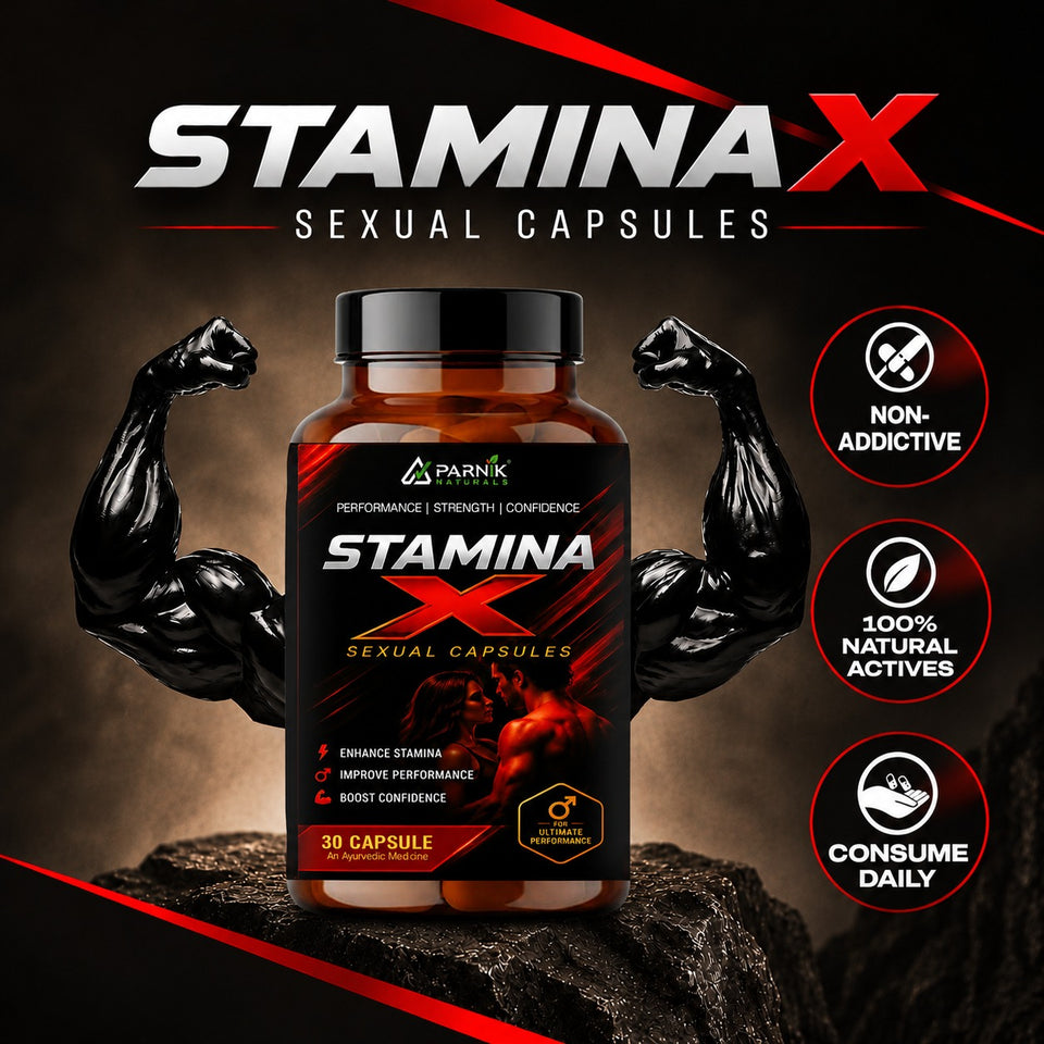 Parnik Naturals Stamina X 500mg | Men's Energy, Endurance & Vitality Support Supplement | 30 Capsules