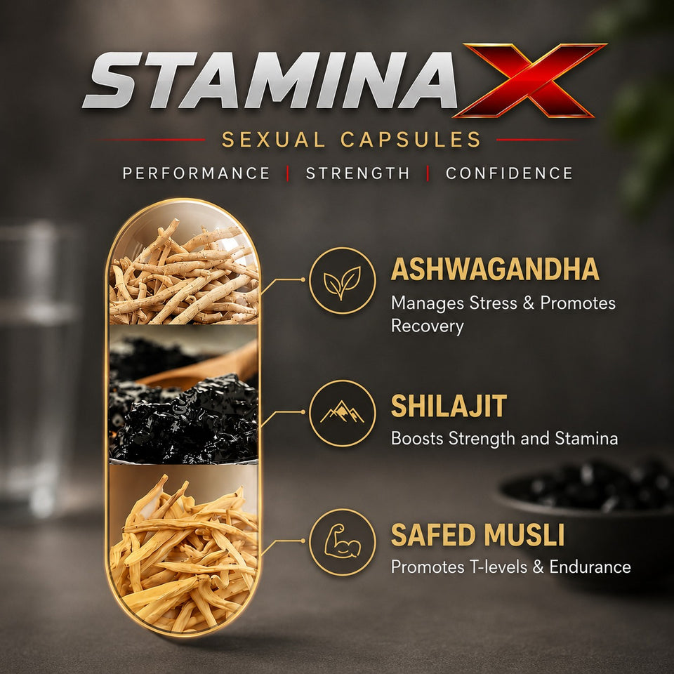 Parnik Naturals Stamina X 500mg | Men's Energy, Endurance & Vitality Support Supplement | 30 Capsules