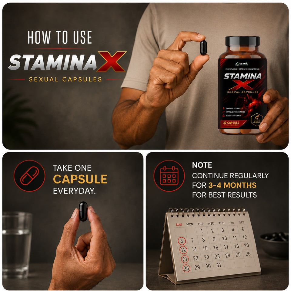 Parnik Naturals Stamina X 500mg | Men's Energy, Endurance & Vitality Support Supplement | 30 Capsules