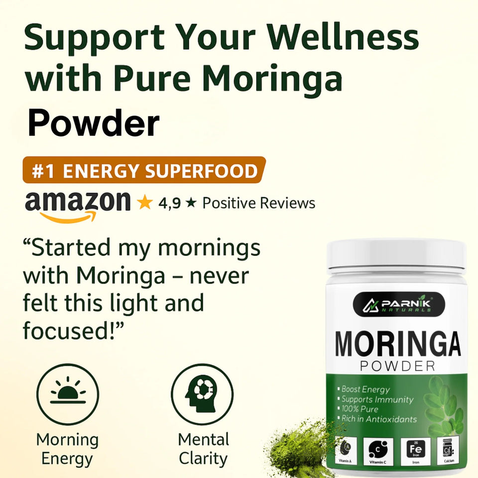 Parnik Naturals Moringa Powder 250g | Pure Shade-Dried Moringa Leaf | Vegan