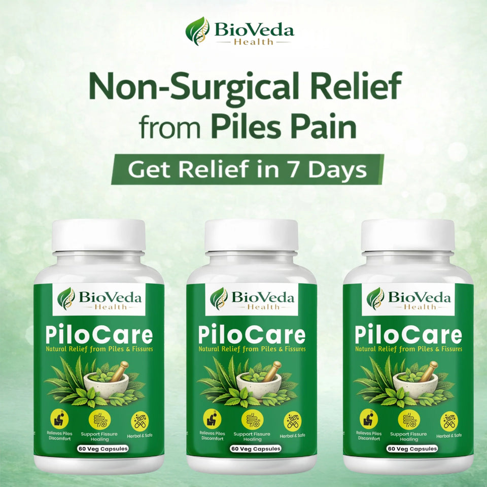 Pilo Care Natural Capsules for Piles & Fissures | Natural Relief from Pain, Bleeding & Swelling