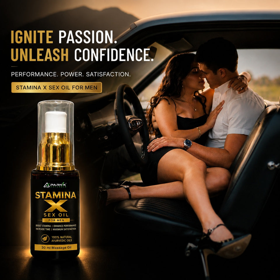 Parnik Naturals Stamina X Oil for Men – Premium Ayurvedic Herbal Massage Oil for Daily Wellness & Relaxation | Natural Formula | 30ml