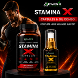 Parnik Naturals Stamina X Wellness Combo for Men | Ayurvedic-Inspired Herbal Capsules & 30ml Massage Oil | Daily Herbal Wellness Routine